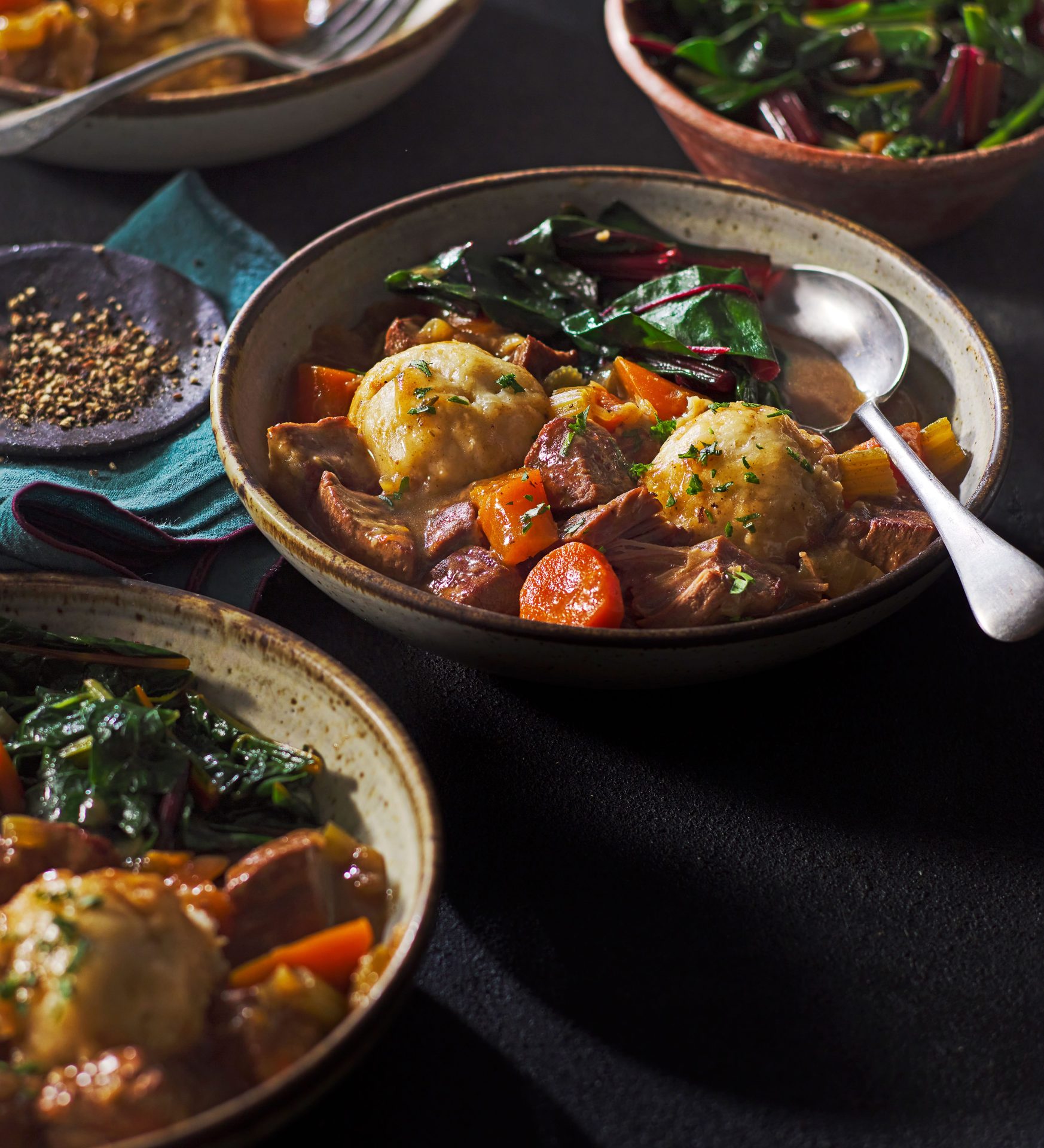Family dinner prepared using a modern slow cooker